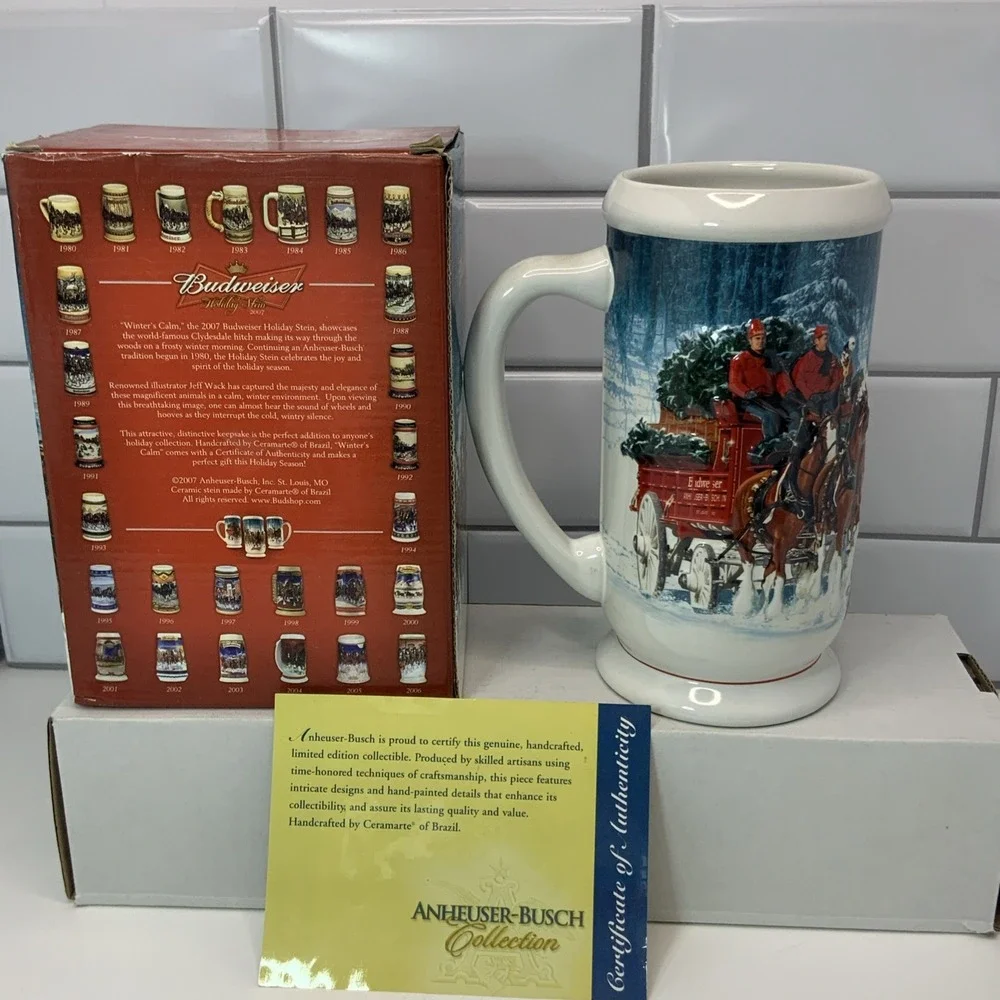 Budweiser‎ Holiday Stein 2007 Winters Calm In Original Box